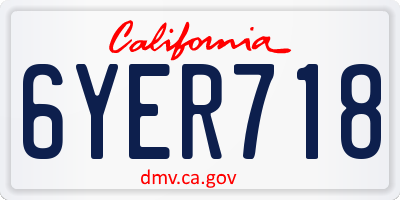 CA license plate 6YER718