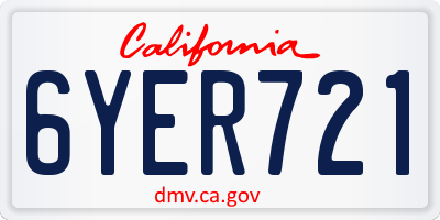 CA license plate 6YER721