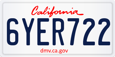 CA license plate 6YER722