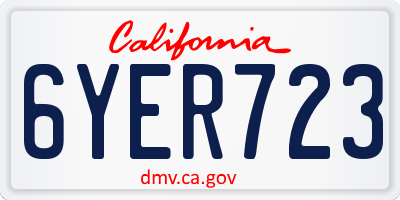 CA license plate 6YER723