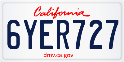 CA license plate 6YER727