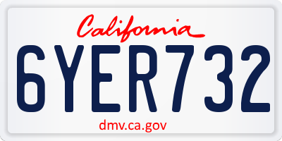 CA license plate 6YER732