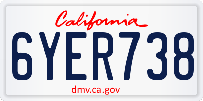 CA license plate 6YER738