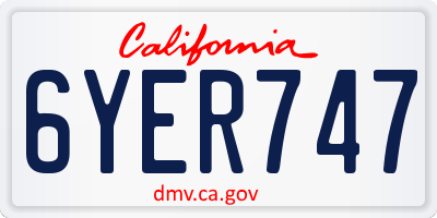 CA license plate 6YER747