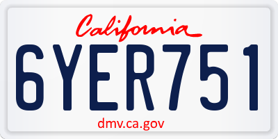 CA license plate 6YER751