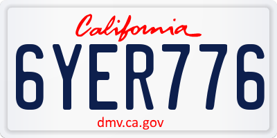 CA license plate 6YER776
