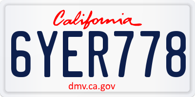 CA license plate 6YER778