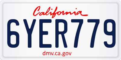CA license plate 6YER779