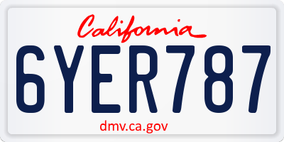 CA license plate 6YER787