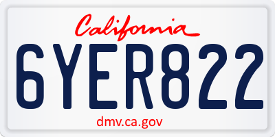 CA license plate 6YER822