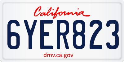 CA license plate 6YER823