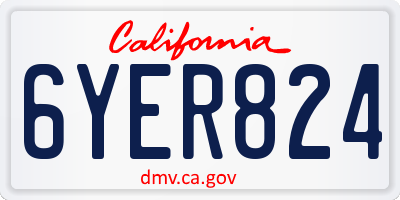 CA license plate 6YER824