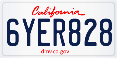 CA license plate 6YER828