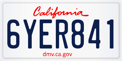 CA license plate 6YER841