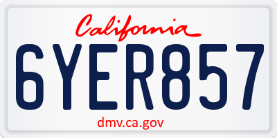 CA license plate 6YER857
