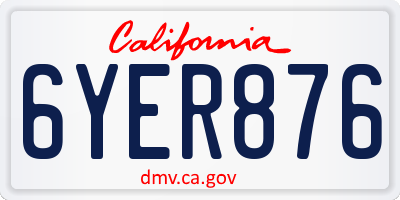 CA license plate 6YER876