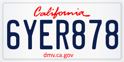 CA license plate 6YER878