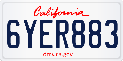 CA license plate 6YER883