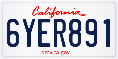 CA license plate 6YER891