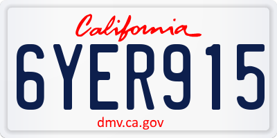 CA license plate 6YER915