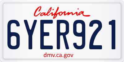 CA license plate 6YER921