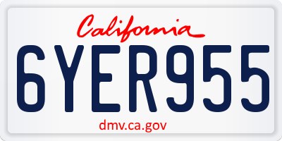 CA license plate 6YER955