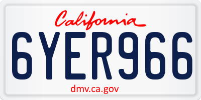 CA license plate 6YER966