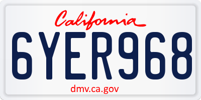 CA license plate 6YER968
