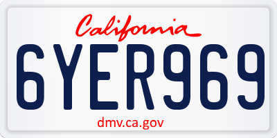 CA license plate 6YER969