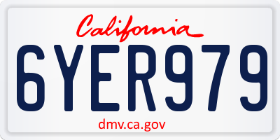 CA license plate 6YER979