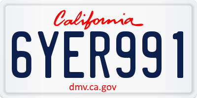 CA license plate 6YER991