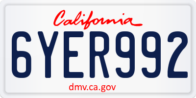 CA license plate 6YER992