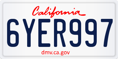 CA license plate 6YER997