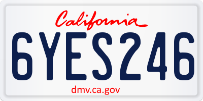 CA license plate 6YES246