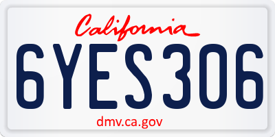 CA license plate 6YES306