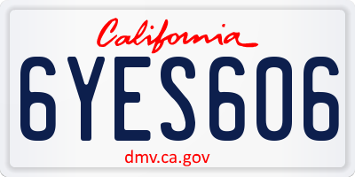 CA license plate 6YES606
