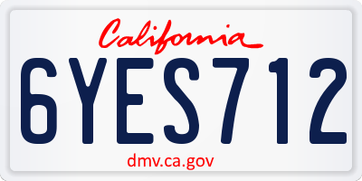CA license plate 6YES712