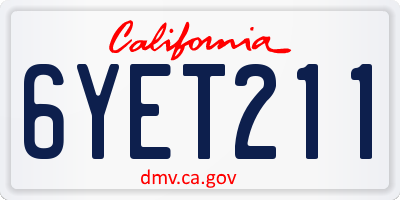 CA license plate 6YET211