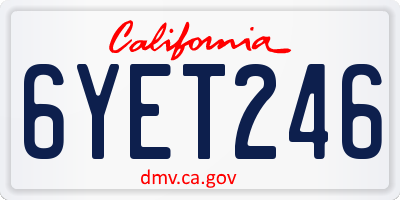 CA license plate 6YET246