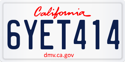 CA license plate 6YET414