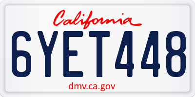 CA license plate 6YET448