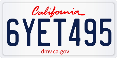 CA license plate 6YET495