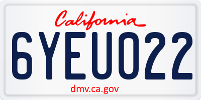 CA license plate 6YEU022