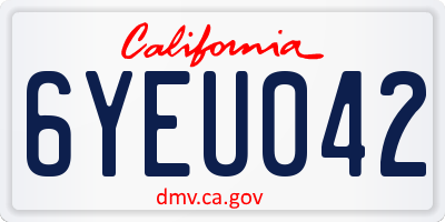 CA license plate 6YEU042
