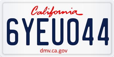 CA license plate 6YEU044