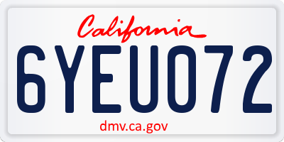 CA license plate 6YEU072