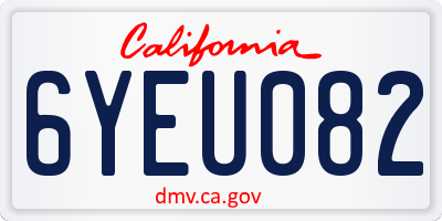 CA license plate 6YEU082