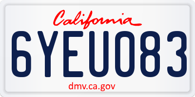 CA license plate 6YEU083