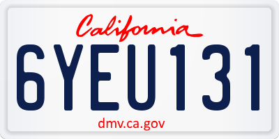 CA license plate 6YEU131