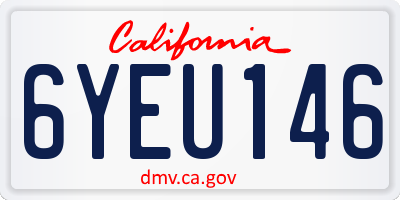 CA license plate 6YEU146